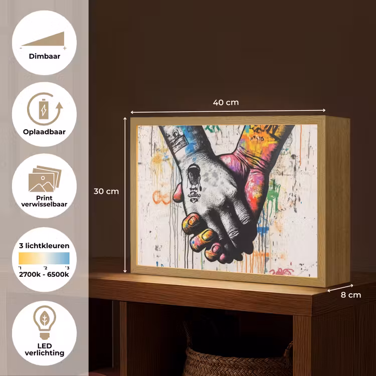Lightbox - Wandlamp - Graffiti - Handen - Vintage - Street art — 10