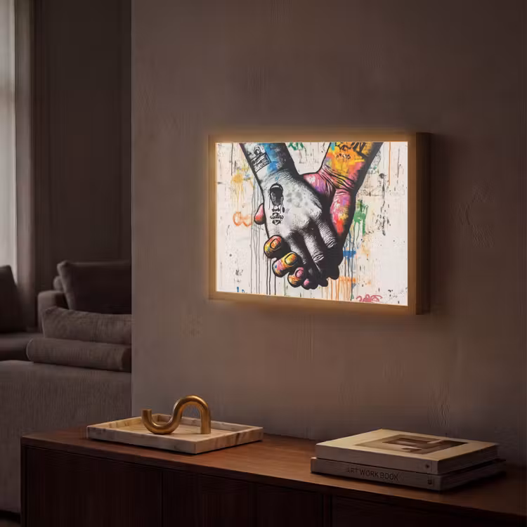Lightbox - Wandlamp - Graffiti - Handen - Vintage - Street art — 2