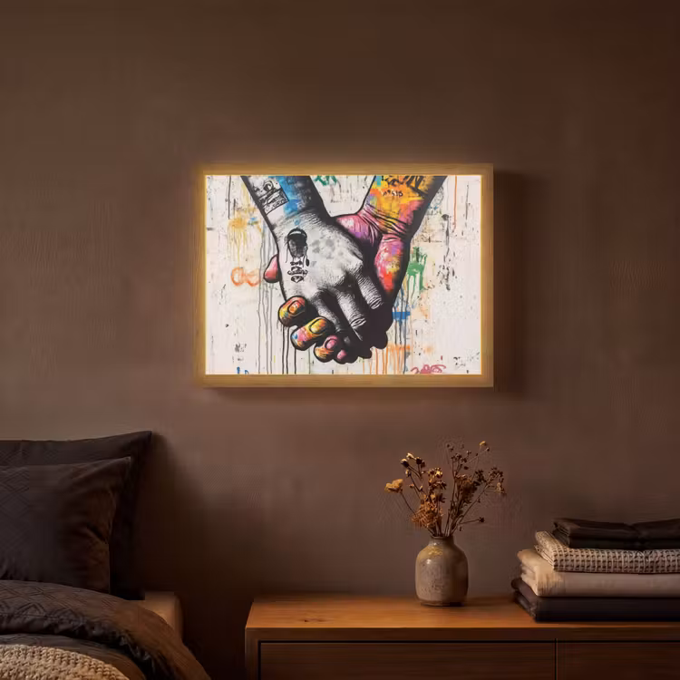 Lightbox - Wandlamp - Graffiti - Handen - Vintage - Street art — 3