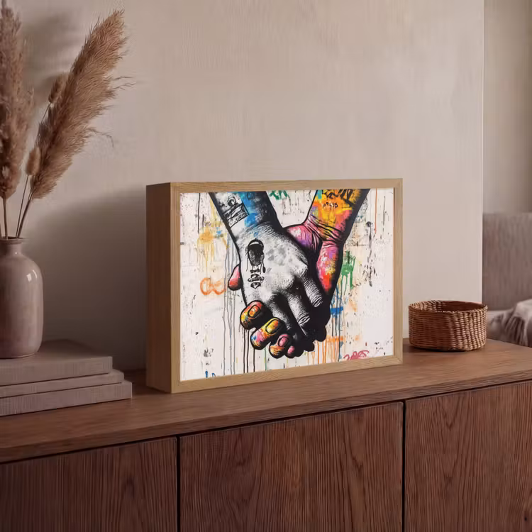Lightbox - Wandlamp - Graffiti - Handen - Vintage - Street art — 4