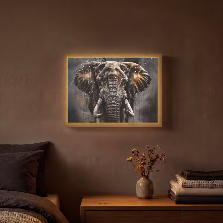 Lightbox - Wandlamp - Olifant - Watercolor - Wilde dieren - Luxe — 3
