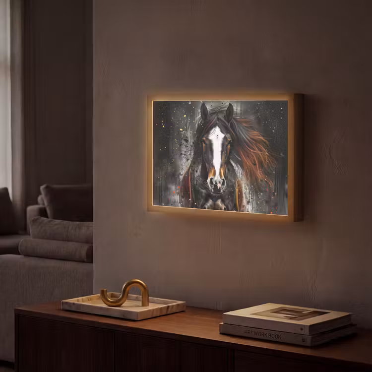 Lightbox - Wandlamp - Paard - Dieren - Zwart - Luxe - Modern — 2