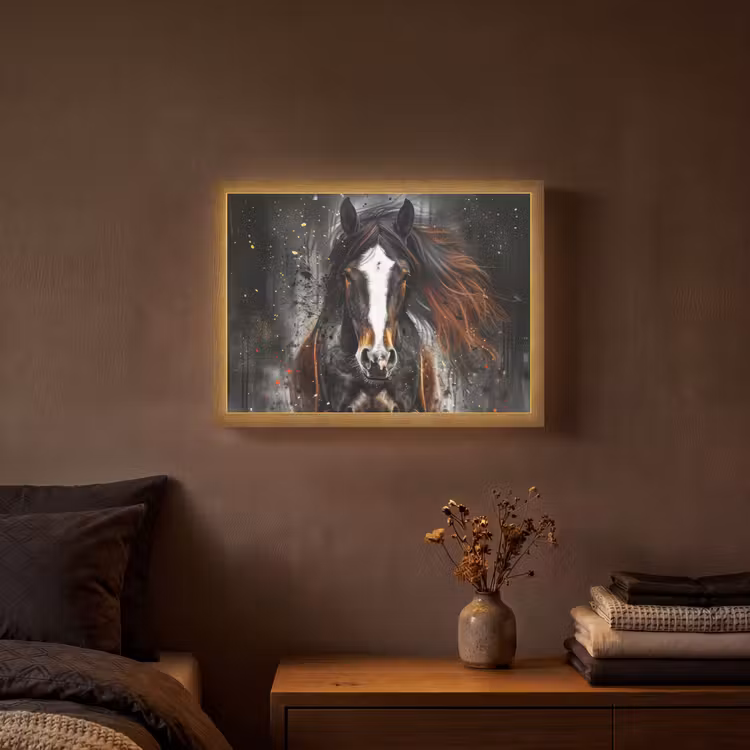 Lightbox - Wandlamp - Paard - Dieren - Zwart - Luxe - Modern — 3