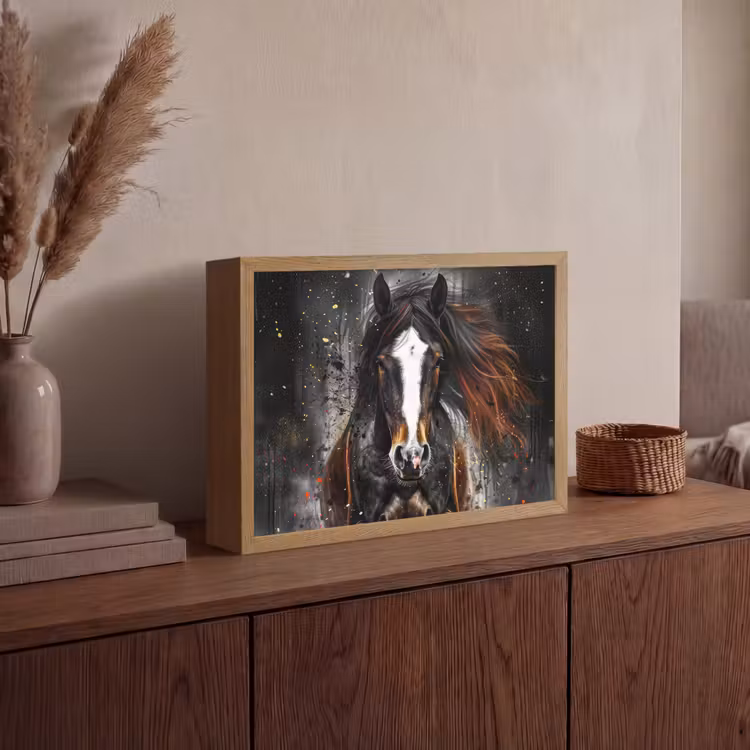 Lightbox - Wandlamp - Paard - Dieren - Zwart - Luxe - Modern — 4