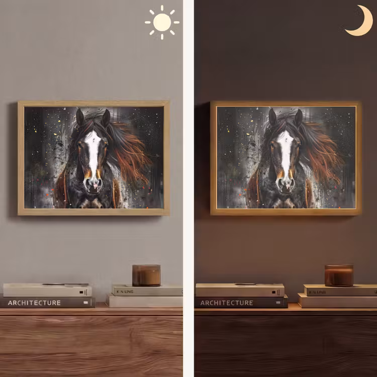 Lightbox - Wandlamp - Paard - Dieren - Zwart - Luxe - Modern — 6