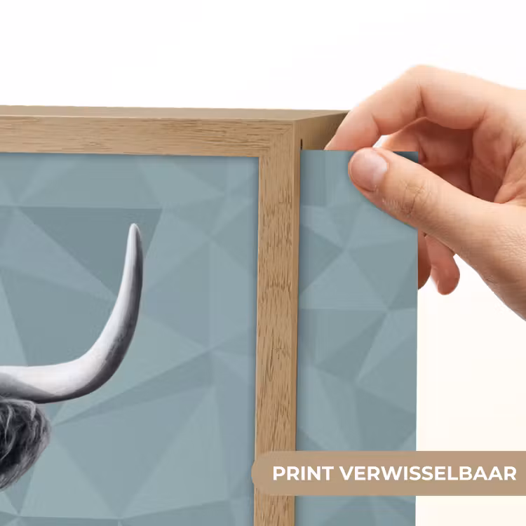 Lightbox - Wandlamp - Schotse hooglander - Zwart wit - Patroon - Driehoek — 5