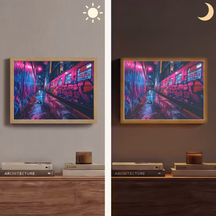Lightbox - Wandlamp - Stad - Neon - Nacht - Roze - Graffiti — 6
