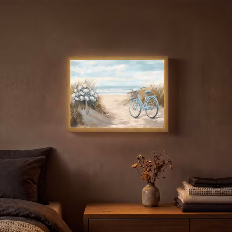 Lightbox - Wandlamp - Strand - Zee - Fiets - Vintage - Bloemen — 3