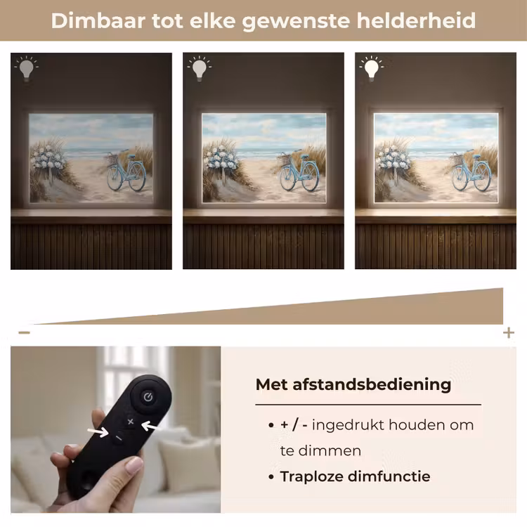 Lightbox - Wandlamp - Strand - Zee - Fiets - Vintage - Bloemen — 9