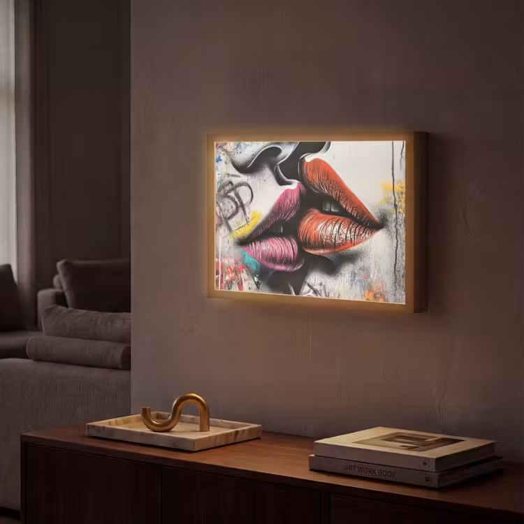 Lightbox - Wandlamp - Street art - Lippen - Kus - Graffiti — 2