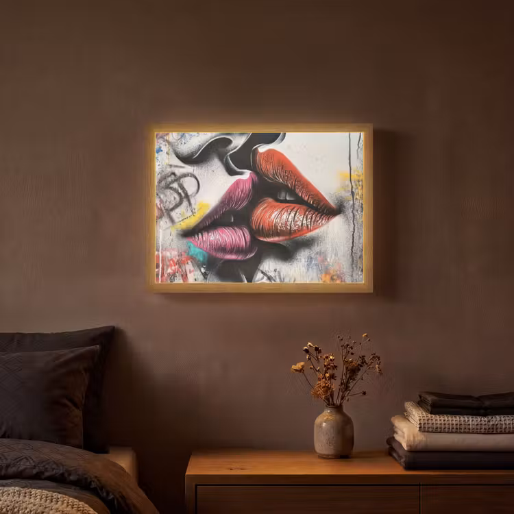Lightbox - Wandlamp - Street art - Lippen - Kus - Graffiti — 3