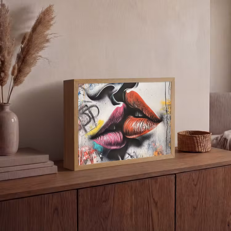 Lightbox - Wandlamp - Street art - Lippen - Kus - Graffiti — 4