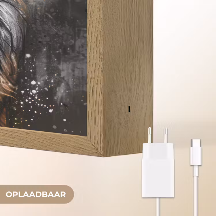 Lightbox - Wandlamp - Tijger - Dieren - Portret - Luxe - Zwart — 7