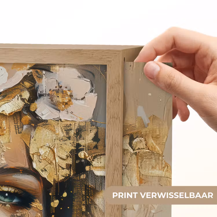 Lightbox - Wandlamp - Vrouw - Bloemen - Goud - Portret — 5