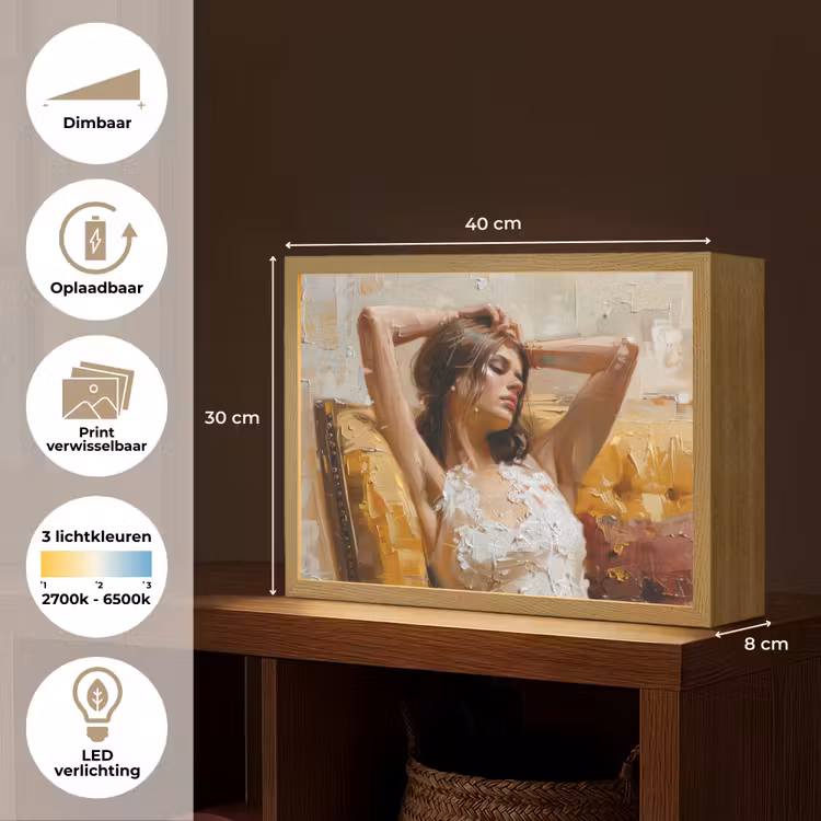 Lightbox - Wandlamp - Vrouw - Kunst - Abstract - Modern — 10