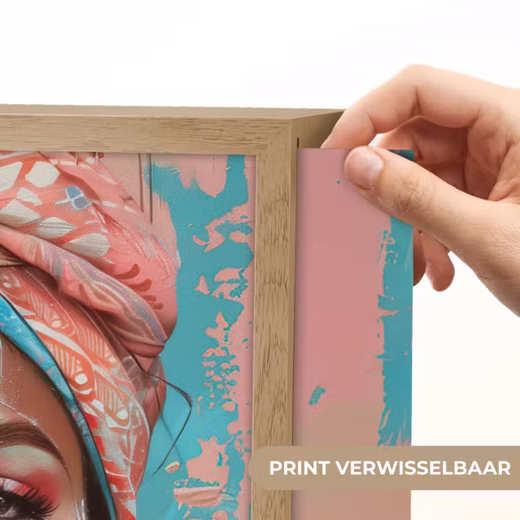 Lightbox - Wandlamp - Vrouw - Portret - Blauw - Roze - Modern — 5