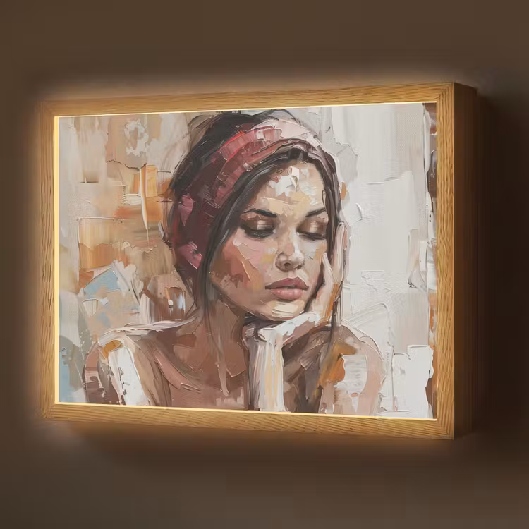 Lightbox - Wandlamp - Vrouw - Verflook - Portret - Modern — 1