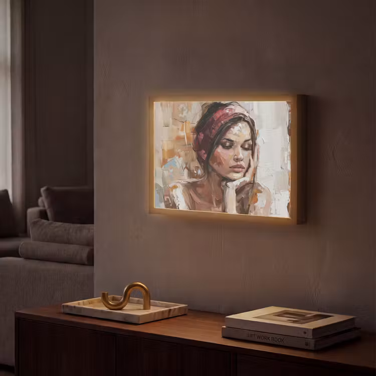Lightbox - Wandlamp - Vrouw - Verflook - Portret - Modern — 2