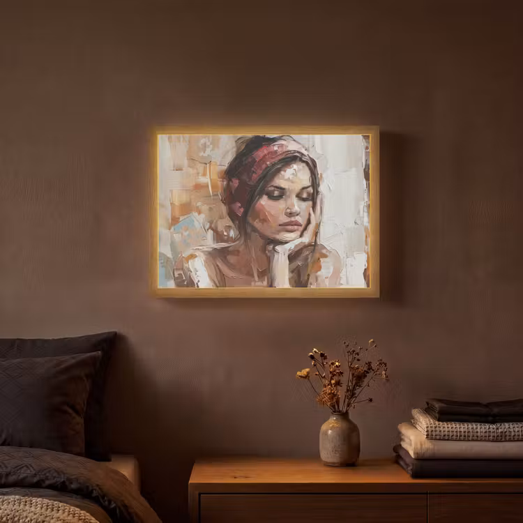Lightbox - Wandlamp - Vrouw - Verflook - Portret - Modern — 3