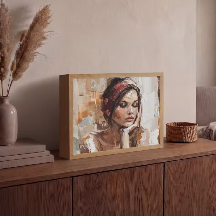 Lightbox - Wandlamp - Vrouw - Verflook - Portret - Modern — 4