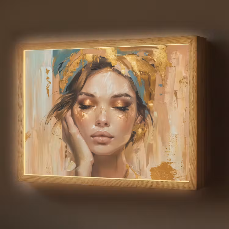Lightbox - Wandlamp - Vrouwen - Portret - Luxe - Goud — 1