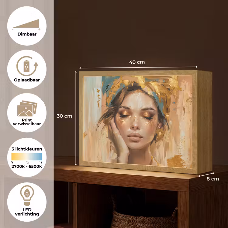 Lightbox - Wandlamp - Vrouwen - Portret - Luxe - Goud — 10