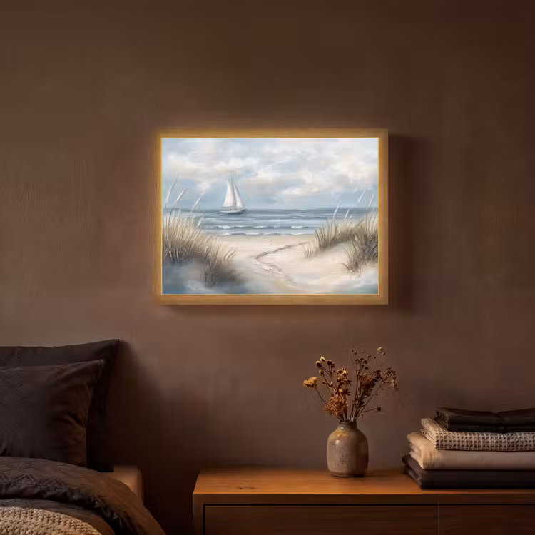 Lightbox - Wandlamp - Zee - Zeilboot - Strand - Duinen - Vintage — 3