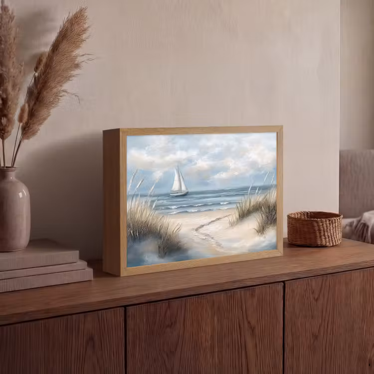 Lightbox - Wandlamp - Zee - Zeilboot - Strand - Duinen - Vintage — 4