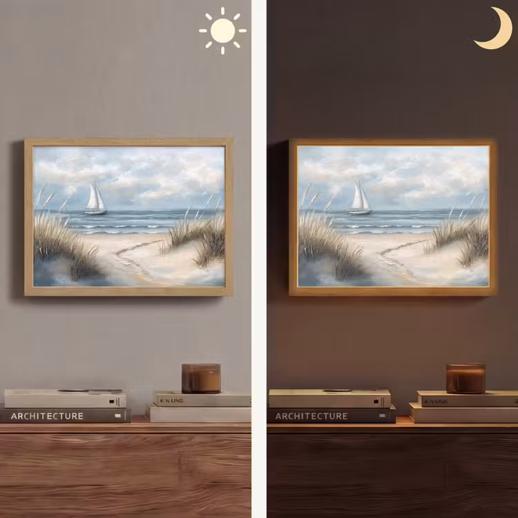 Lightbox - Wandlamp - Zee - Zeilboot - Strand - Duinen - Vintage — 6