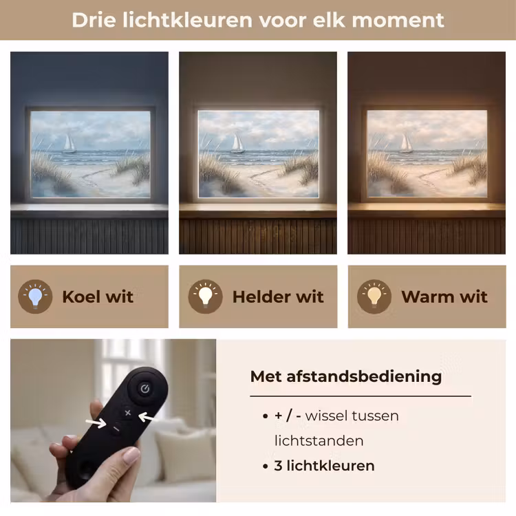 Lightbox - Wandlamp - Zee - Zeilboot - Strand - Duinen - Vintage — 8