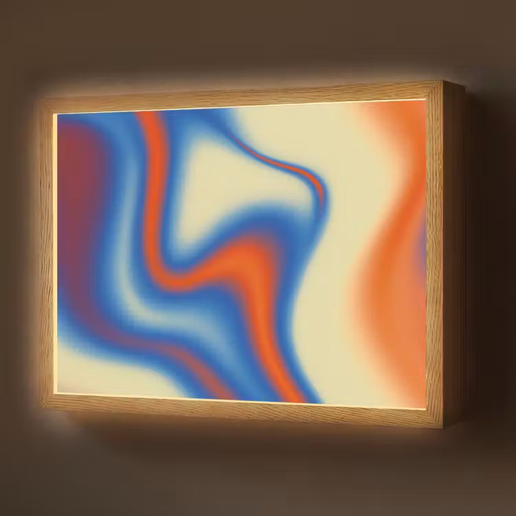 Lightbox - Wandlamp - Golven - Kleurrijk - Abstract — 1