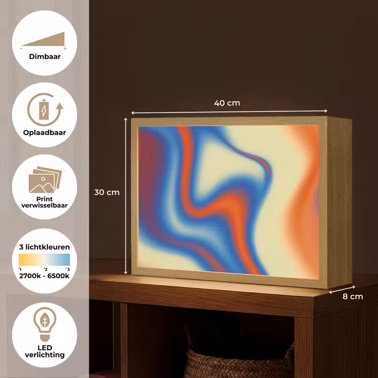 Lightbox - Wandlamp - Golven - Kleurrijk - Abstract — 10