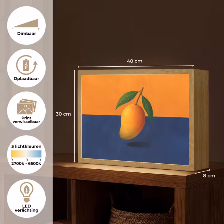 Lightbox - Wandlamp - Mango - Vlakken - Bladeren - Oranje — 10