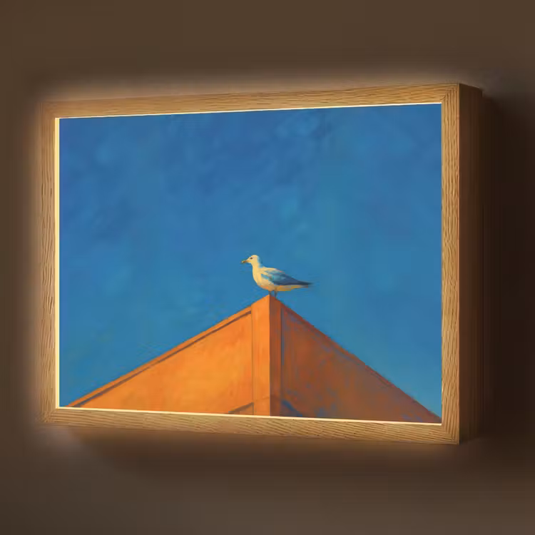 Lightbox - Wandlamp - Meeuw - Gebouw - Lucht - Geschilderd — 1