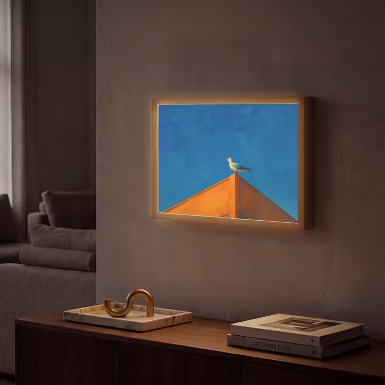 Lightbox - Wandlamp - Meeuw - Gebouw - Lucht - Geschilderd — 2