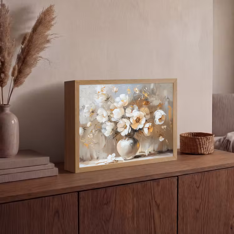 Lightbox - Wandlamp - Vaas - Bloemen - Kunst - Goud — 4