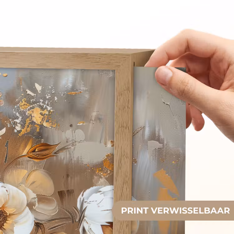 Lightbox - Wandlamp - Vaas - Bloemen - Kunst - Goud — 5