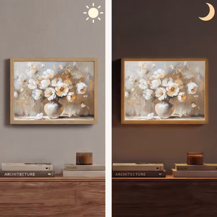 Lightbox - Wandlamp - Vaas - Bloemen - Kunst - Goud — 6