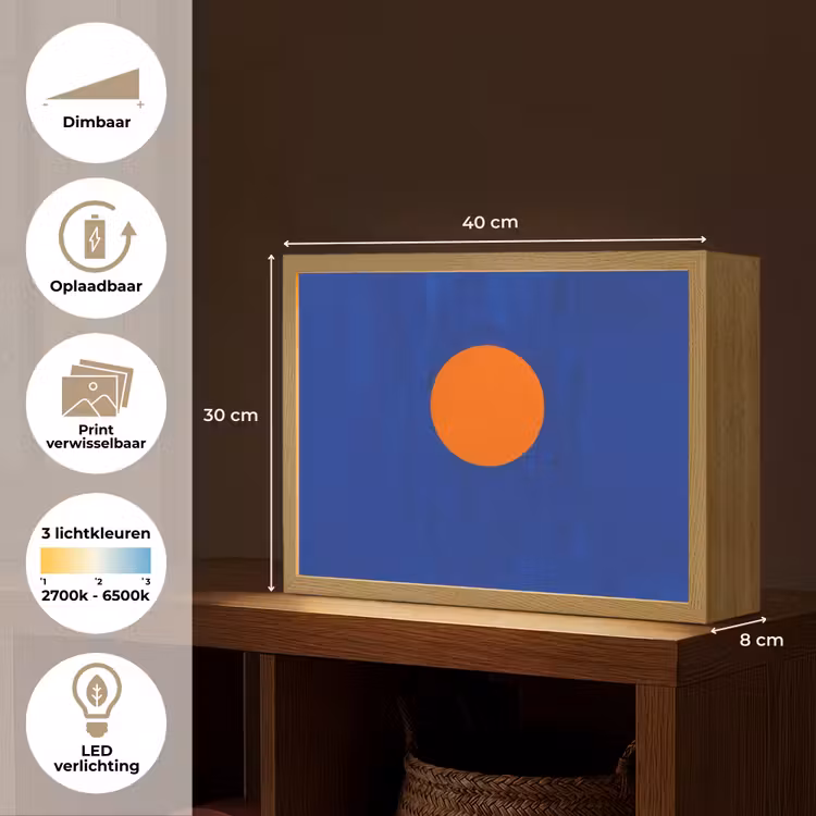 Lightbox - Wandlamp - Vorm - Rond - Minimalistisch - Blauw — 10