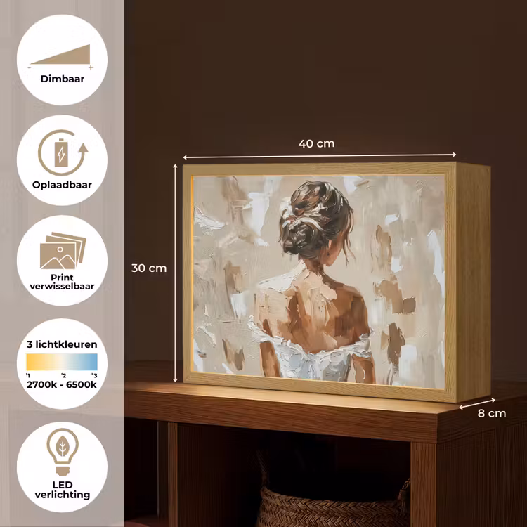 Lightbox - Wandlamp - Vrouw - Verf - Abstract - Beige - Modern — 10