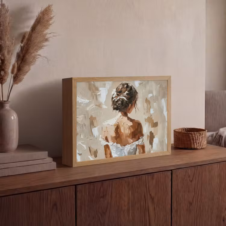 Lightbox - Wandlamp - Vrouw - Verf - Abstract - Beige - Modern — 4