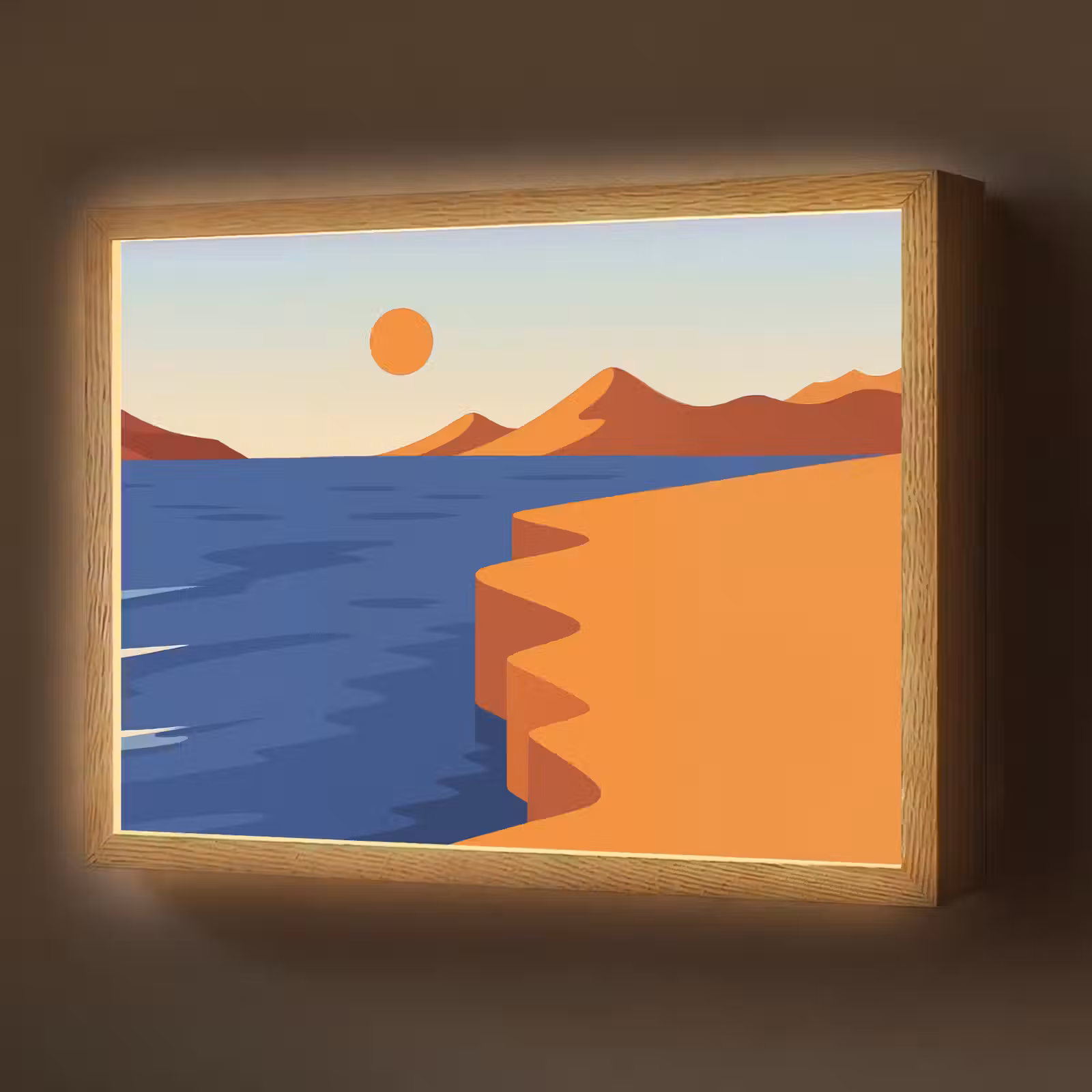 Lightbox - Wandlamp - Landschap - Bergen - Zon - Zee — 1