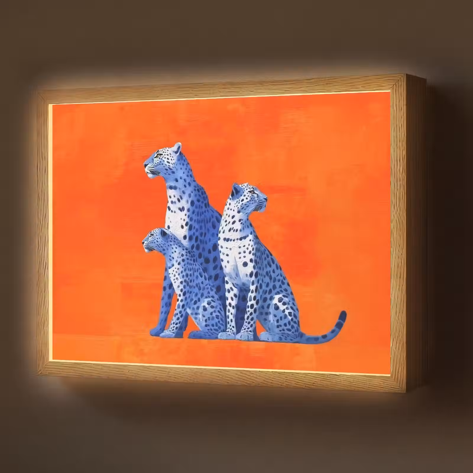 Lightbox - Wandlamp - Luipaarden - Stippen - Oranje — 1