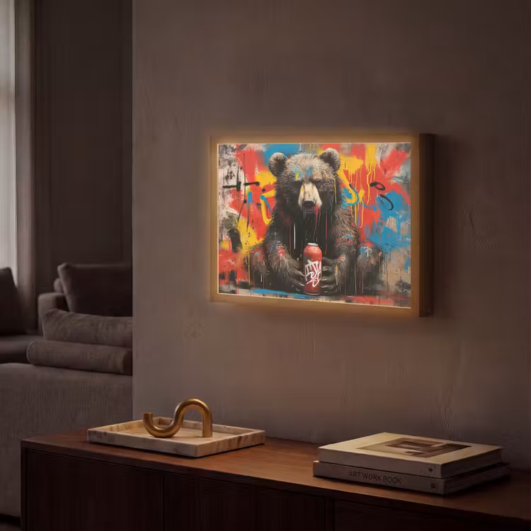 Lightbox - Wandlamp - Graffiti - Beer - Dier - Muur - Street art — 2