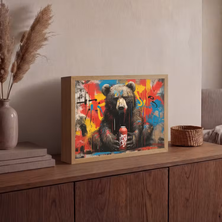 Lightbox - Wandlamp - Graffiti - Beer - Dier - Muur - Street art — 4