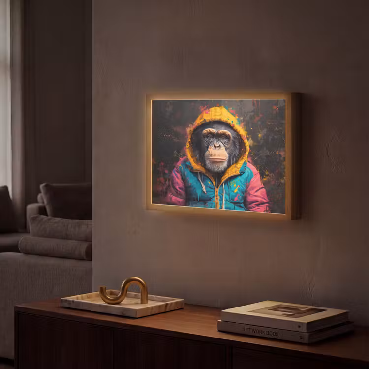Lightbox - Wandlamp - Graffiti - Chimpansee - Jas - Aap - Verf — 2