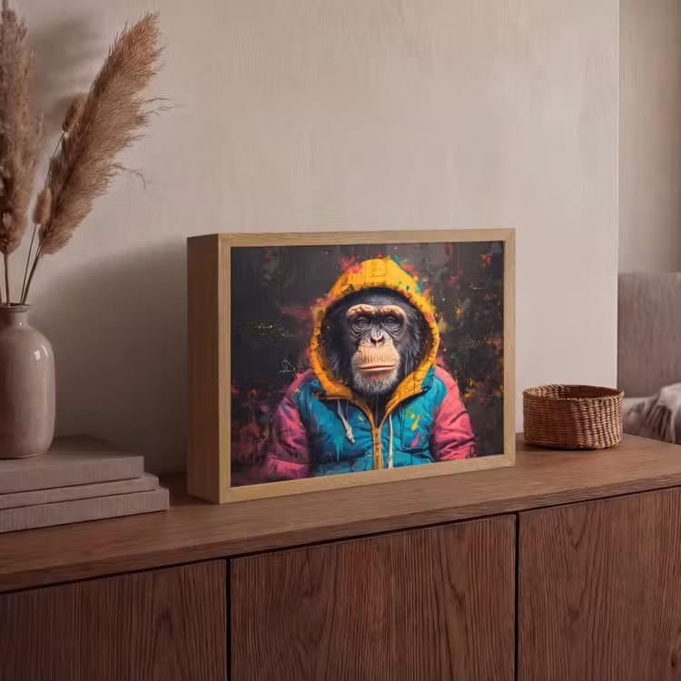 Lightbox - Wandlamp - Graffiti - Chimpansee - Jas - Aap - Verf — 4