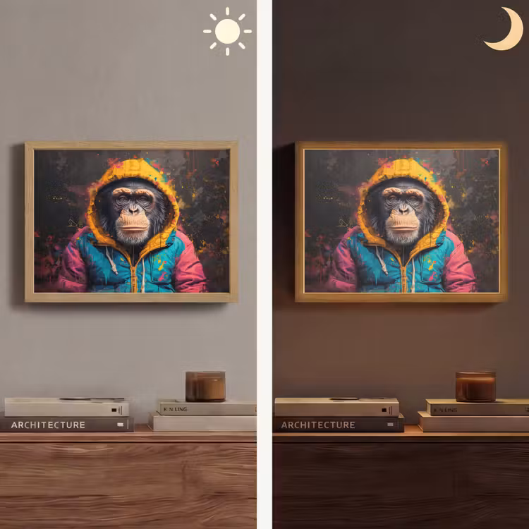Lightbox - Wandlamp - Graffiti - Chimpansee - Jas - Aap - Verf — 6