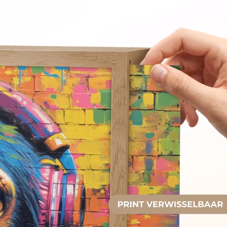 Lightbox - Wandlamp - Graffiti - Chimpansee - Street art - Koptelefoon - Aap — 5