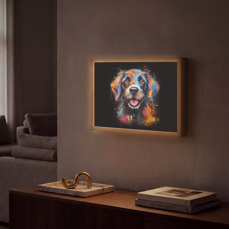 Lightbox - Wandlamp - Graffiti - Hond - Zwart - Kleuren — 2